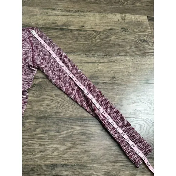 EUC Womens Athleta Magenta Spacedye Ruched Long Sleeve Shirt athletic Size S - Picture 8 of 9